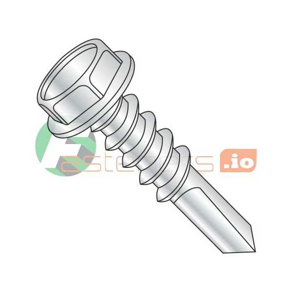 Newport Fasteners Self-Drilling Screw, 5/16" x 1 in, Zinc Plated Steel Flange Hex Head External Hex Drive, 1000 PK 930544 - main